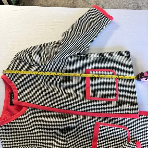 Nine West Black and White Blazer with Orange Accents - Picture 9 of 13